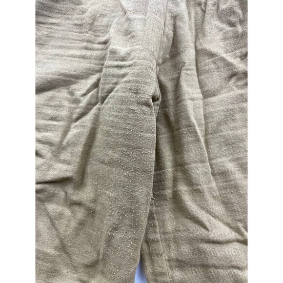 Kate Quinn Wide Rib Lounge Comfy Stretchy Pants Medium Khaki Cropped Smocked - Picture 2 of 4